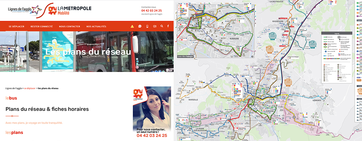 Cartographie du réseau de bus de l’Agglo d’Aubagne
