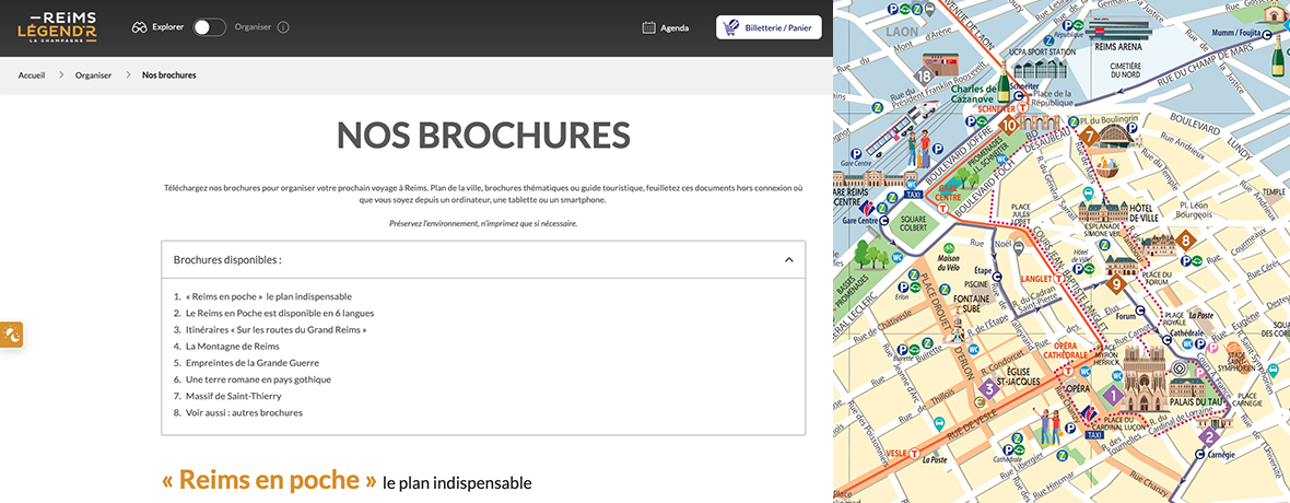 Plan touristique illustré de Reims